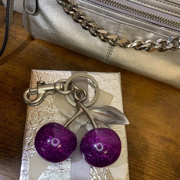Purple Cherry Bag Charm - Picture 2 of 10